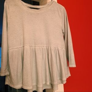 Long-Sleeve Ruffle Hem Shirt
